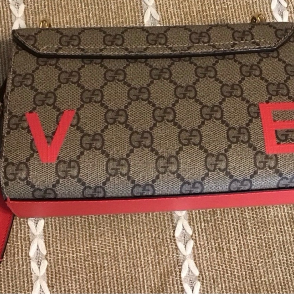 Gucci Padlock GG Shoulder Bag Chain Strap Brown Red Gold Hardware - Picture 3 of 13